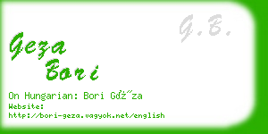 geza bori business card